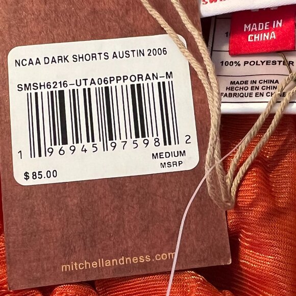 Mitchell & Ness Orange Texas Longhorns 2006/07 Swingman Shorts NWT Medium - Picture 5 of 6